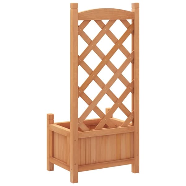 vidaXL plantekasse med espalier massivt grantræ brun