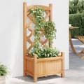 Miniatyrbillede 8 af 8: vidaXL plantekasse med espalier massivt grantræ brun