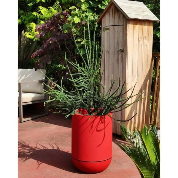 Blomlåda - RISS - RIVIERA GRANIT TULIPE - Plast - Diameter 50 cm - Röd