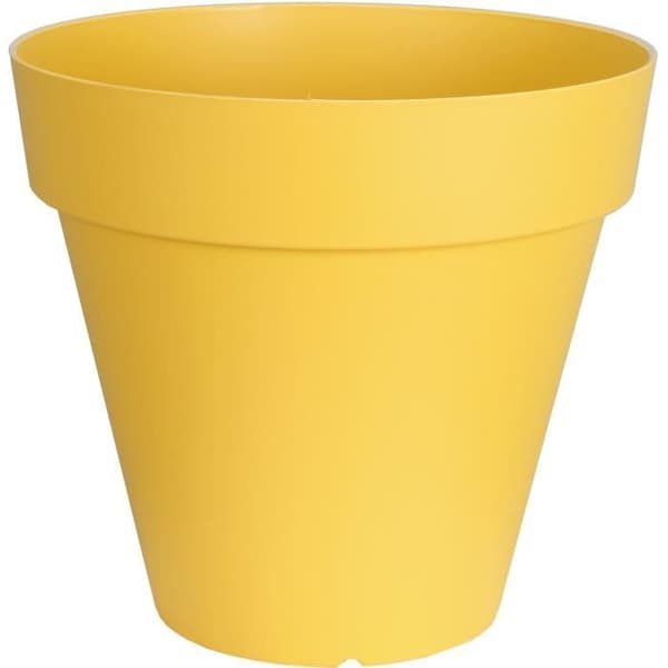 RIVIERA SOLEILLA rund blomlåda - Plast - Diameter 60 cm - Gul