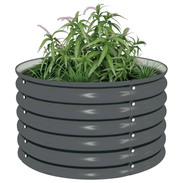 forhøjet plantekasse 80x80x44 cm galvaniseret stål grå