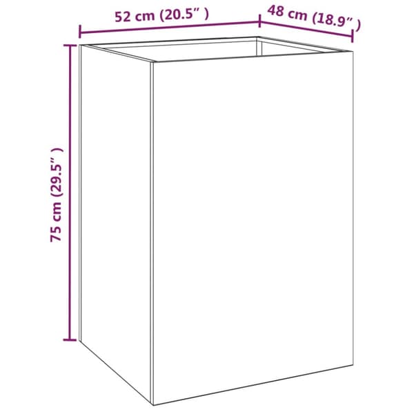 plantekasse 52x48x75 cm cortenstål