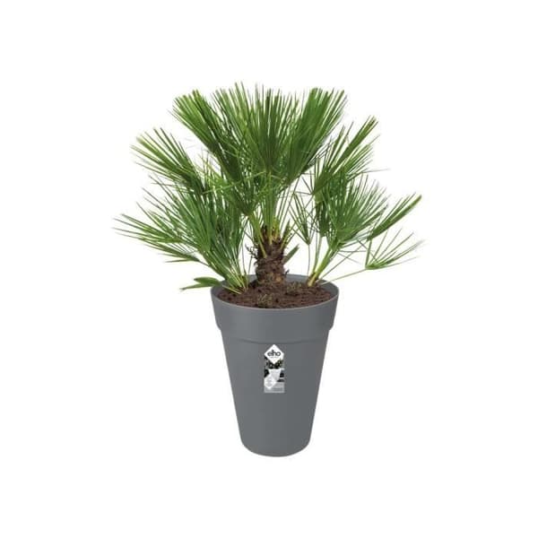 ELHO Loft Urban Round blomkruka High 42 - Svart - Ø 42 x H 56 cm - utomhus - 100% återvunnen