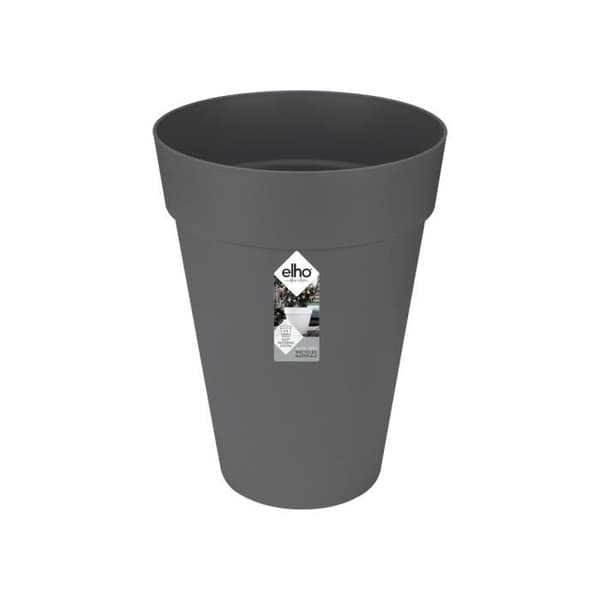 ELHO Loft Urban Round blomkruka High 42 - Svart - Ø 42 x H 56 cm - utomhus - 100% återvunnen
