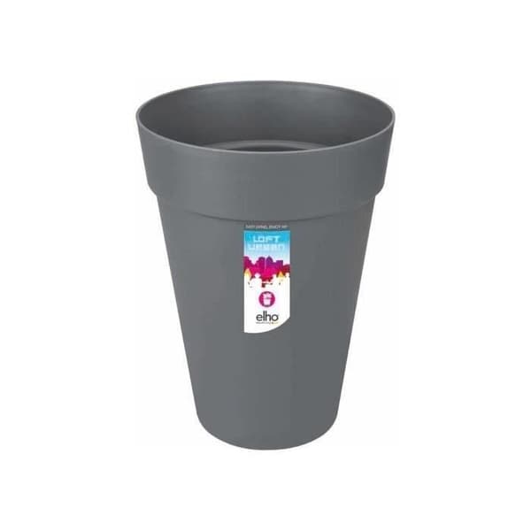 ELHO Loft Urban Round blomkruka High 42 - Svart - Ø 42 x H 56 cm - utomhus - 100% återvunnen