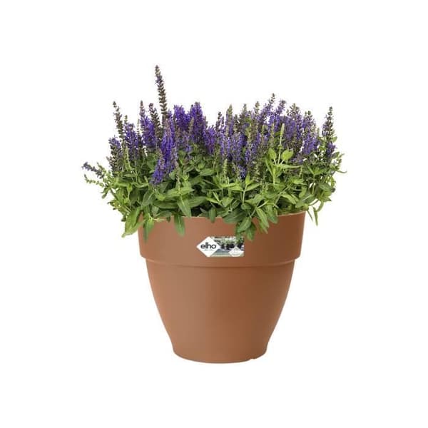 Elho Vibia Campana Rund Blomsterlåda 55 - Brun - Ø 55 x H 47 cm - utomhus - 100% återvunnen
