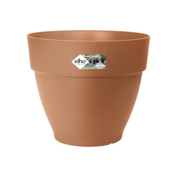 Elho Vibia Campana Rund Blomsterlåda 55 - Brun - Ø 55 x H 47 cm - utomhus - 100% återvunnen