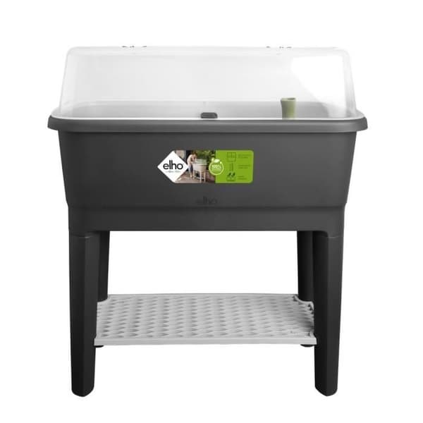 ELHO Noa stående grönsaksträdgård - Svart - L 79 x B 39 x H 94 cm - odling och skörd - 100 % återvunnet