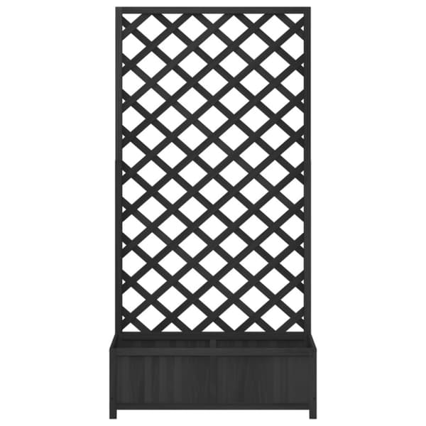 vidaXL Plantekasse med espalier svart heltre gran