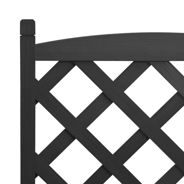 vidaXL Plantekasse med espalier svart heltre gran