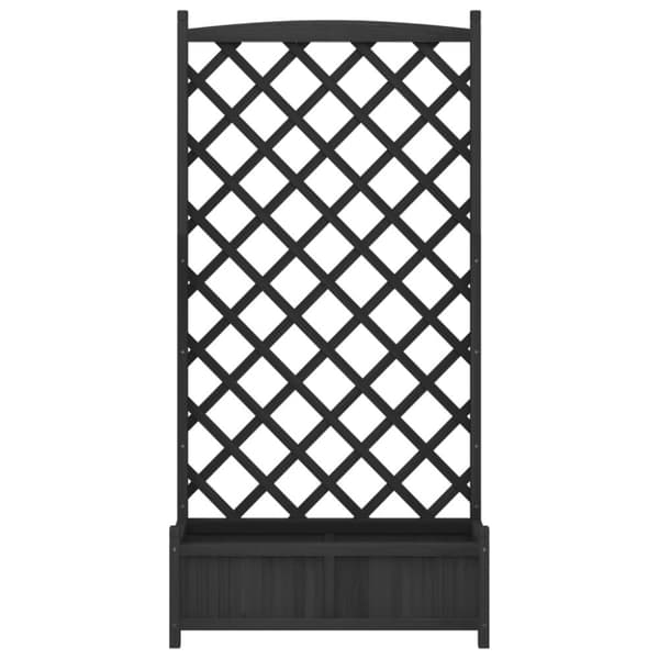 vidaXL plantekasse med espalier massivt grantræ sort