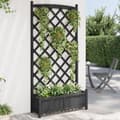 Miniatyrbillede 2 af 9: vidaXL plantekasse med espalier massivt grantræ sort