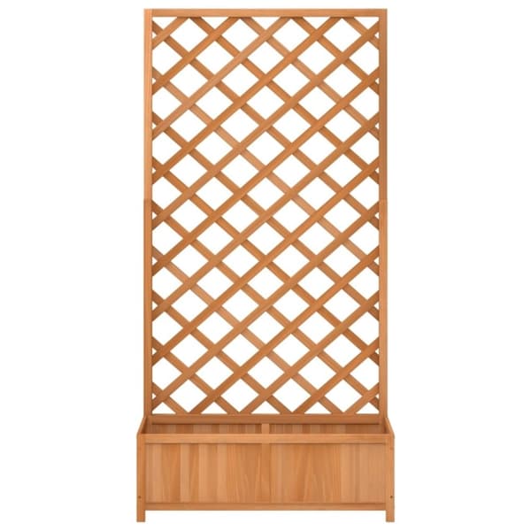 vidaXL plantekasse med espalier massivt grantræ brun