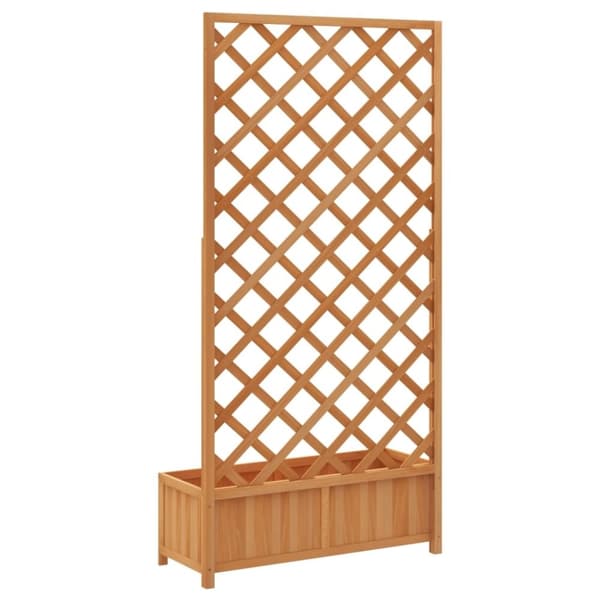 vidaXL plantekasse med espalier massivt grantræ brun