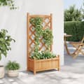 Miniatyrbillede 4 af 9: vidaXL plantekasse med espalier massivt grantræ brun