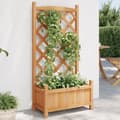 Miniatyrbillede 2 af 9: vidaXL plantekasse med espalier massivt grantræ brun