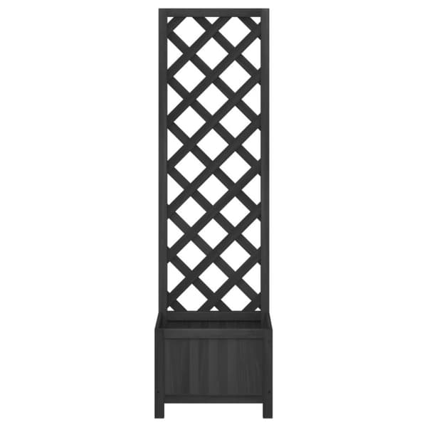 vidaXL Plantekasse med espalier svart heltre gran