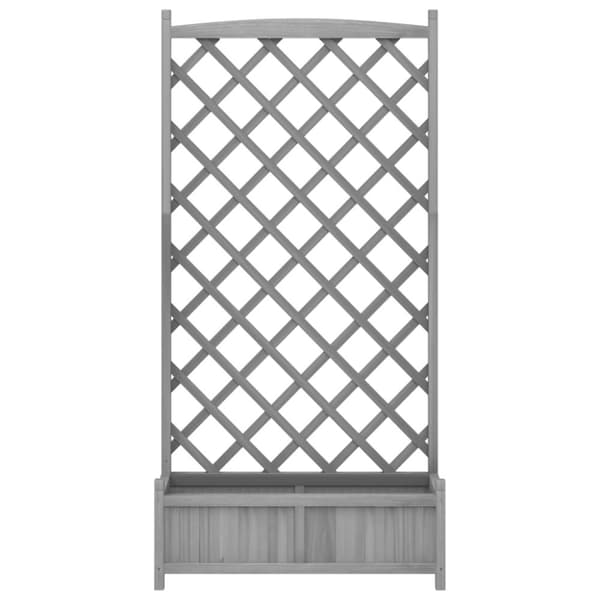 vidaXL plantekasse med espalier massivt grantræ grå