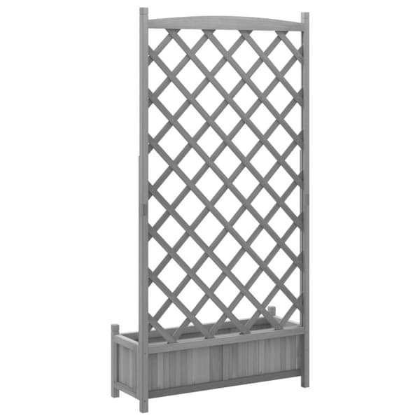 vidaXL plantekasse med espalier massivt grantræ grå