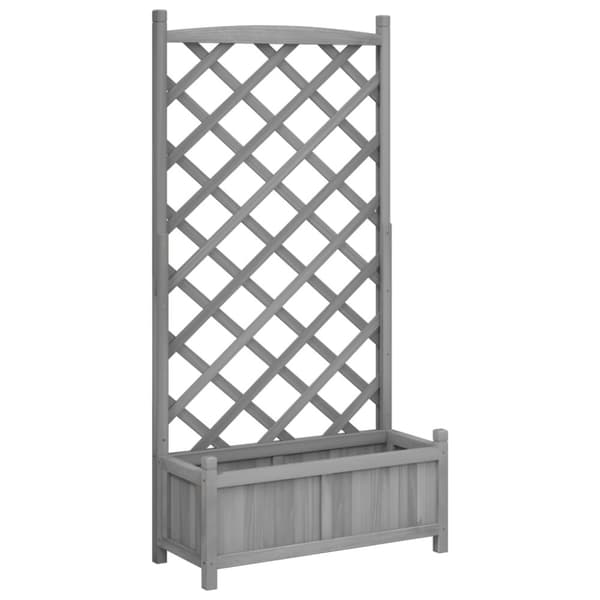 vidaXL plantekasse med espalier massivt grantræ grå