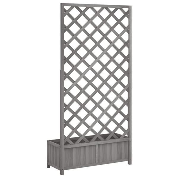 vidaXL Plantekasse med espalier grå heltre gran