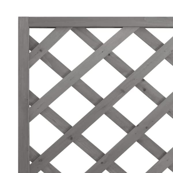vidaXL Plantekasse med espalier grå heltre gran