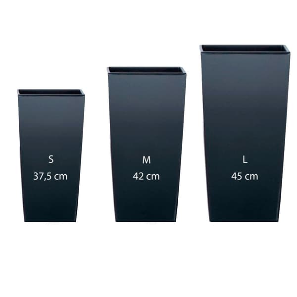 Wellhome Firkantet Pot Urbi Square 11.4/16.3/19l 3 Enheder Sort