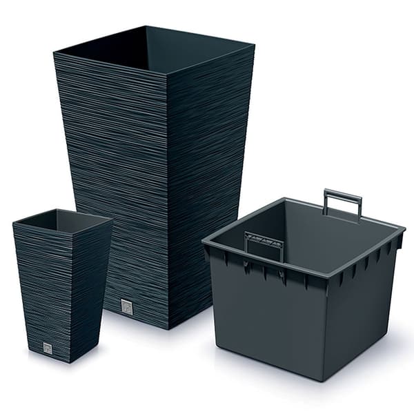 Prosperplast Blomsterkrukke 24l Furu Collection 34.5x34.5x66 Cm Grå