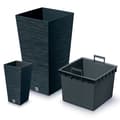 Miniatyrbillede 8 af 10: Prosperplast Blomsterkrukke 24l Furu Collection 34.5x34.5x66 Cm Grå