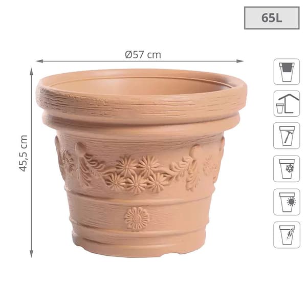 Prosperplast Blomsterkrukke 65l Decora Collection 57x57x45.5 Cm Beige
