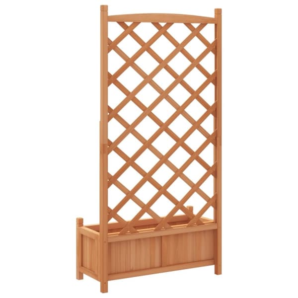 vidaXL plantekasse med espalier massivt grantræ brun