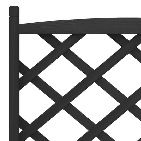 vidaXL Plantekasse med espalier og hjul svart heltre gran
