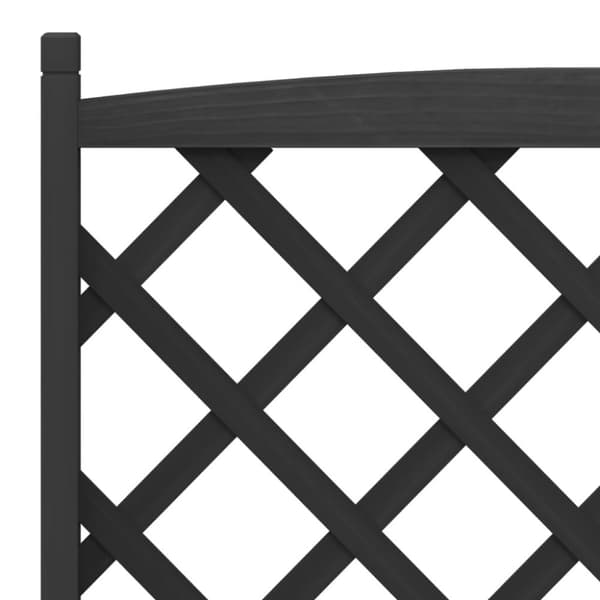 vidaXL plantekasse med espalier og hjul massivt fyrretræ sort