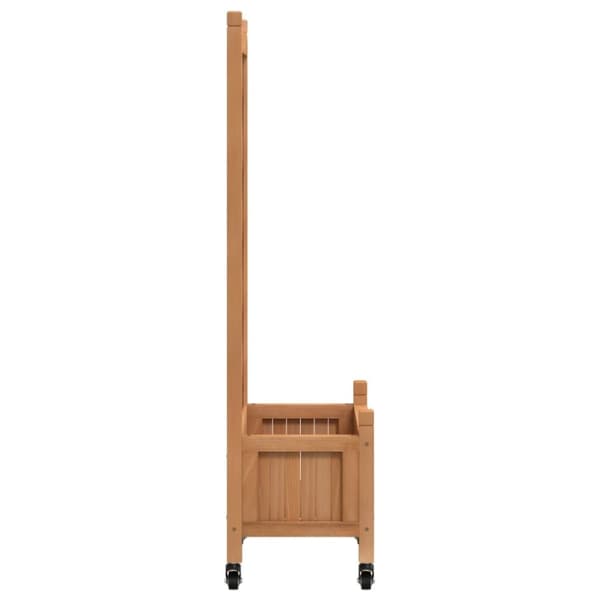 vidaXL Plantekasse med espalier og hjul brun heltre gran