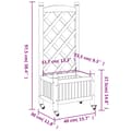 Miniatyrbilde 8 av 9: vidaXL Plantekasse med espalier og hjul svart heltre gran