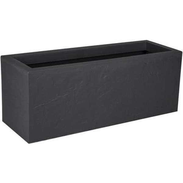 Rektangulär balkonglåda - EDA - Volcania Up - 25 L - Antracit - Steneffekt
