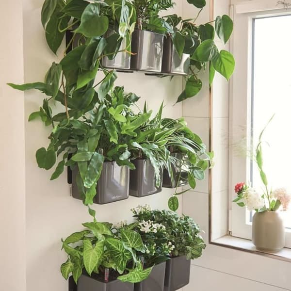LECHUZA 3 st Planteringskärl Green Wall Home Kit Glansigt antracit