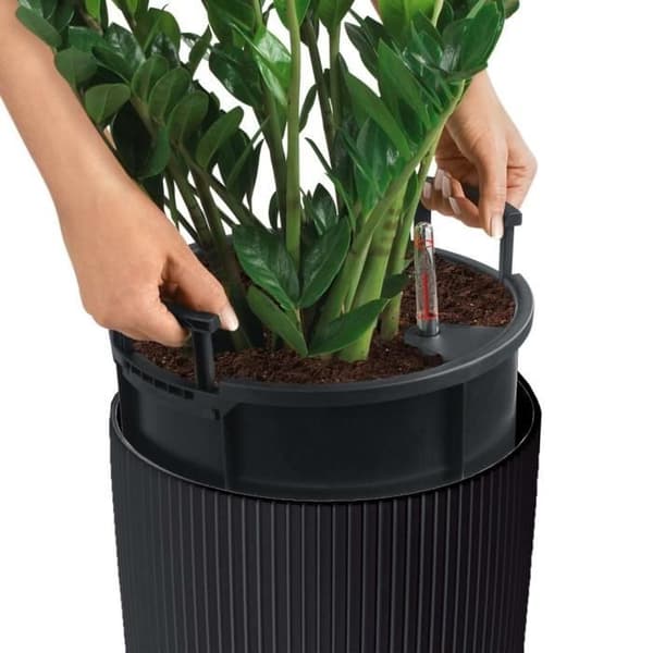 LECHUZA Planteringsmaskin Cilindro Färg 32 ALLT-I-ETT skiffer 13953