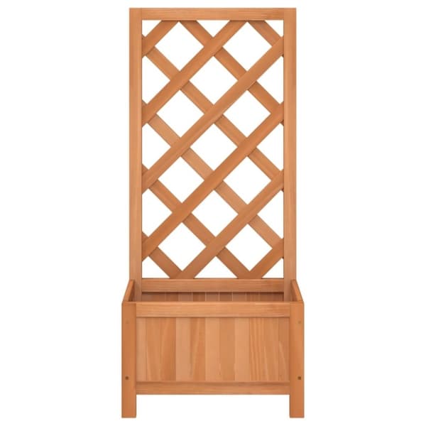 vidaXL Plantekasse med espalier brun heltre gran