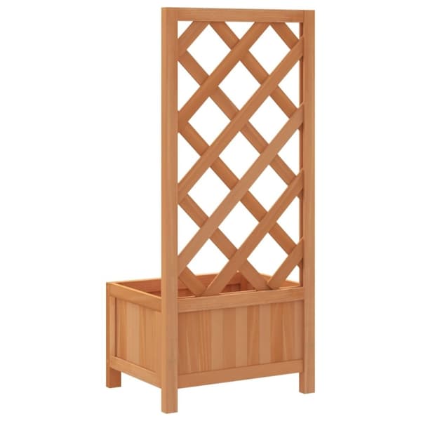 vidaXL Plantekasse med espalier brun heltre gran