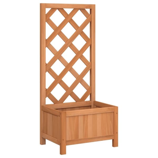 vidaXL plantekasse med espalier massivt grantræ brun