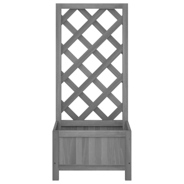 vidaXL plantekasse med espalier massivt grantræ grå
