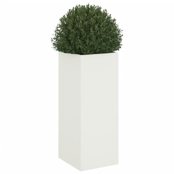 vidaXL Odlingslåda vit 32x29x75 cm kallvalsat stål