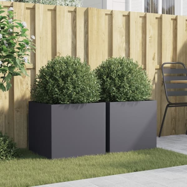 vidaXL Plantekasser 2 stk antrasitt 49x47x46 cm stål