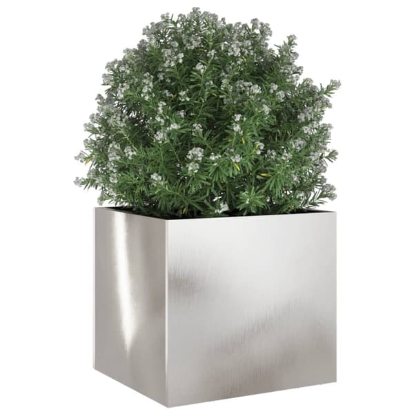vidaXL Odlingslåda silver 32x30x29 cm rostfritt stål