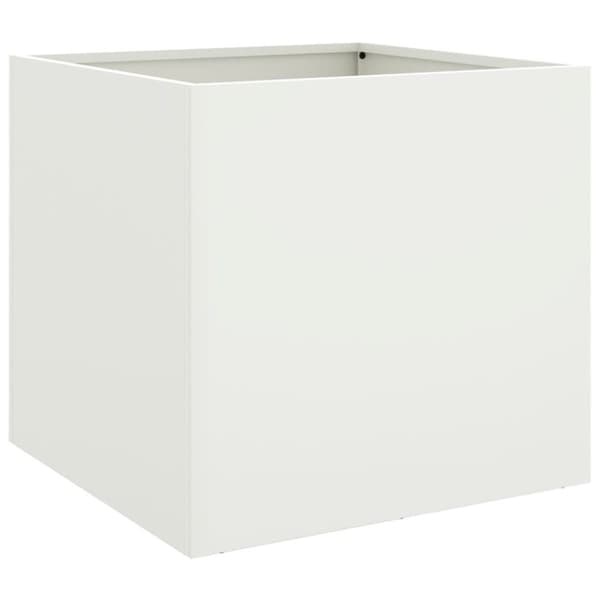 vidaXL Plantekasser 2 stk hvit 49x47x46 cm stål