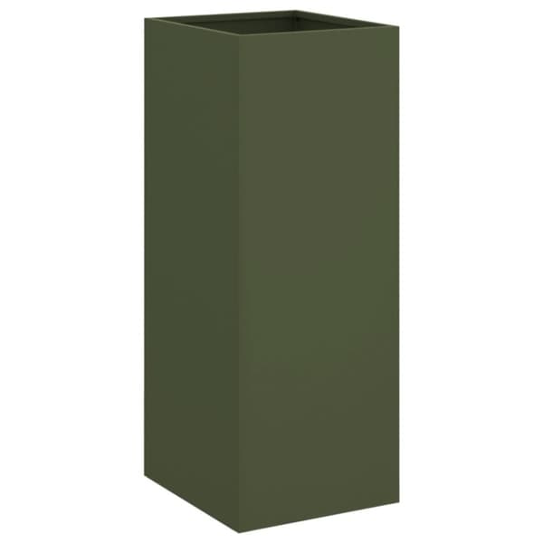 vidaXL plantekasse 32x29x75 cm stål olivengrøn