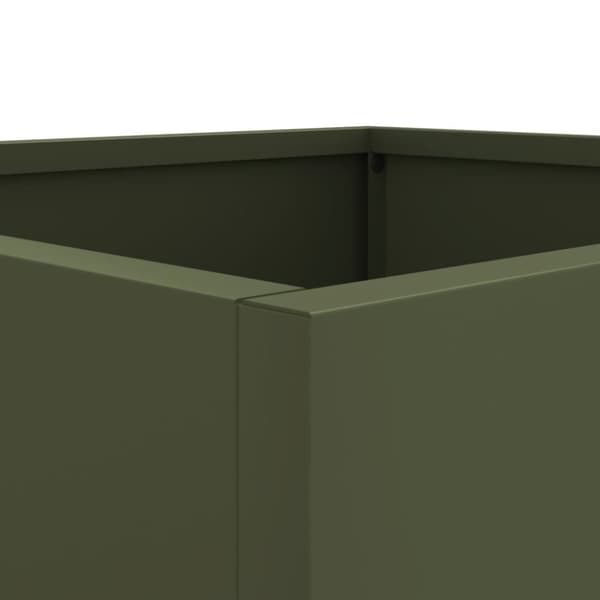 vidaXL plantekasse 32x29x75 cm stål olivengrøn