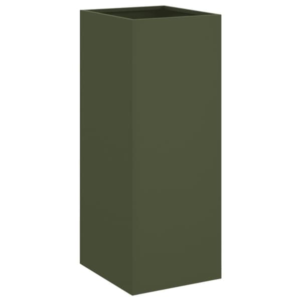 vidaXL plantekasse 32x29x75 cm stål olivengrøn