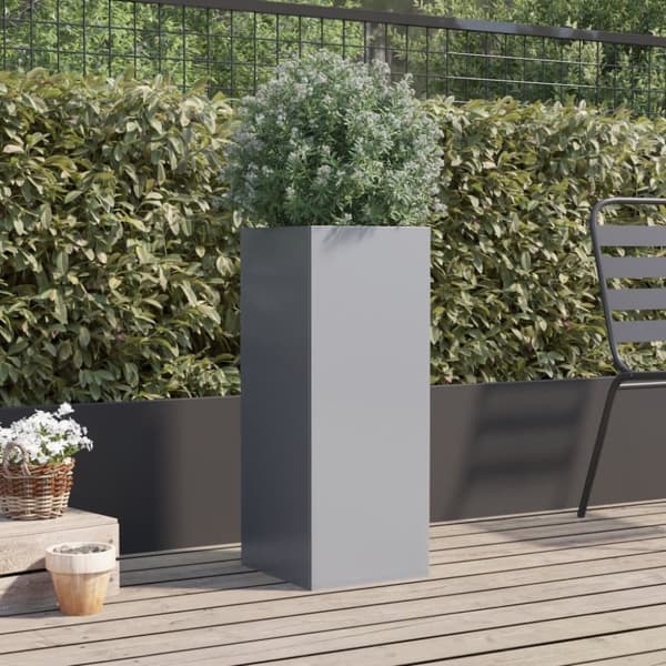 vidaXL Plantekasse sølv 32x29x75 cm galvanisert stål